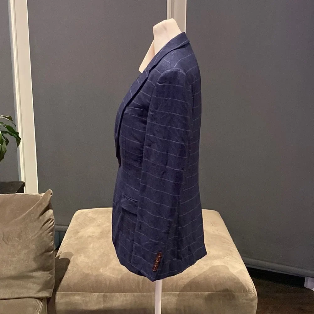 Men’s Plaid Suit Jacket & Vest Single Breasted One Button Business Size 32 NWT